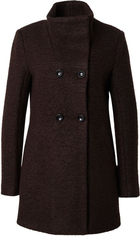 Only - ONLNEWSOPHIA WOOL COAT - Lang Jack - Chocolate Torte - Met Wol