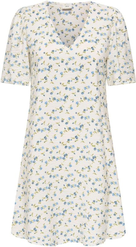 JDY - Korte Jurk - V-Hals - Regular Fit - 2/4 Mouwen - Volumineuze Mouwen