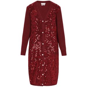 Usha Gebreid vest  kersrood