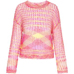 IZIA Trui 'Fashion Look'  geel / lavendel / framboos