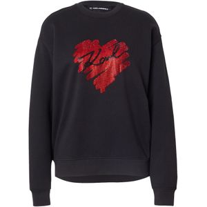 Karl Lagerfeld Sweatshirt 'HEARTS'  bloedrood / zwart