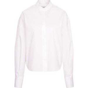 Seidensticker - Klassieke Blouse - Wit - 1/1 Ronde Hals - Lange Mouwen - Regular Fit