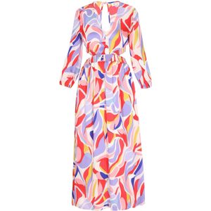 IZIA Jurk 'Fashion Look'  duifblauw / rosa / rood / wit