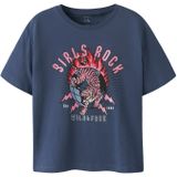 NAME IT - NKFKASSANDRA - T-shirt - Enziaan - Oudroze - Rood - Zwart