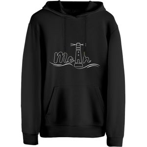 Cotton Prime Sweatshirt 'Leuchtturm - Moin'  zwart / wit