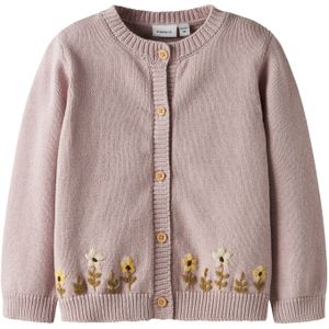 NAME IT Gebreid vest  donkergeel / spar / sering / zwart