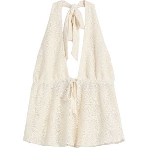 Bershka Gebreide top  ecru