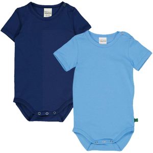 Fred's World by GREEN COTTON Rompertje/body  navy / lichtblauw