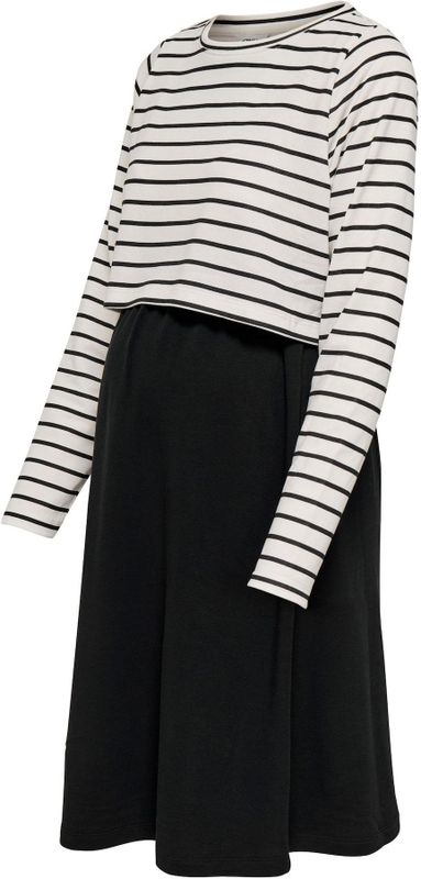 Only Maternity Jurk 'OLMKaylee'  zwart / wit
