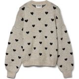 VERO MODA Trui 'AWHEART'  greige / zwart