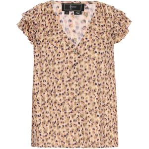 faina Blouse 'Fashion Look'  sand / lichtgroen / lichtroze / zwart