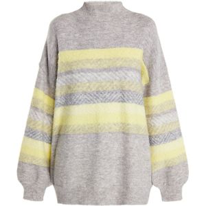 IZIA Trui 'Hoona'  geel / lichtgrijs / grijs gemêleerd