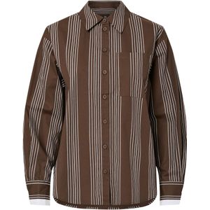 PIECES - PCJAMIE - Blouse - Bruin - Lange Mouw - Wijde Pasvorm