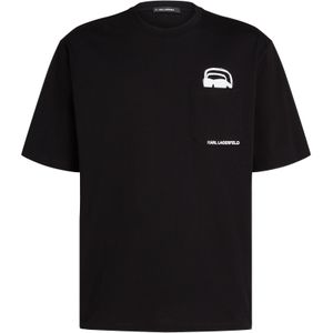 Karl Lagerfeld Shirt 'Ikon Peek-A-Boo'  zwart