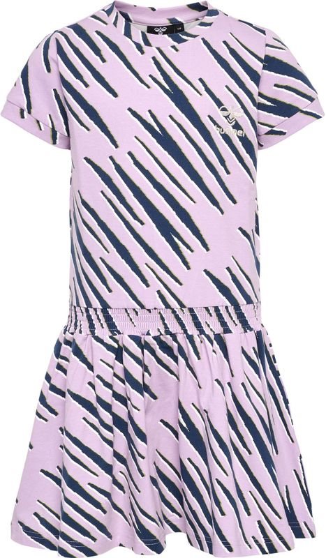 Hummel - hmlRUSHY AOP DRESS S/S - Meisjesjurk - Korte Mouwen - Volledige Print