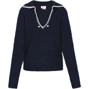 IZIA Oversized trui  navy / wit / parelwit