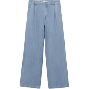 MANGO Bandplooi jeans 'CRETA'  blauw denim