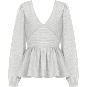 FRESHLIONS Blouse 'Brielle'  pastelgroen / wit