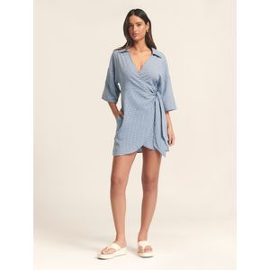 St MRLO Jurk 'BALANDRA'  lichtblauw / wit