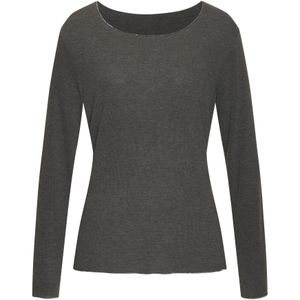 Lascana - Shirt - Antraciet mêlee - Lange Mouwen - Met Glitterdetails