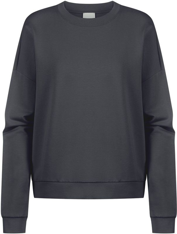 Mey - Sweatshirt - Donkergrijs - Katoen - Lange Mouw - Losse Pasvorm