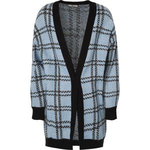 Influencer Gebreid vest  blauw / geel