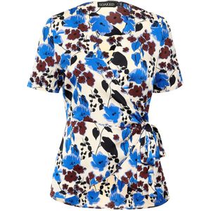 SOAKED IN LUXURY Blouse 'Karven'  beige / blauw / bruin / zwart