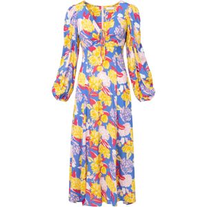 Laurella Jurk  blauw / geel / rosa / wit