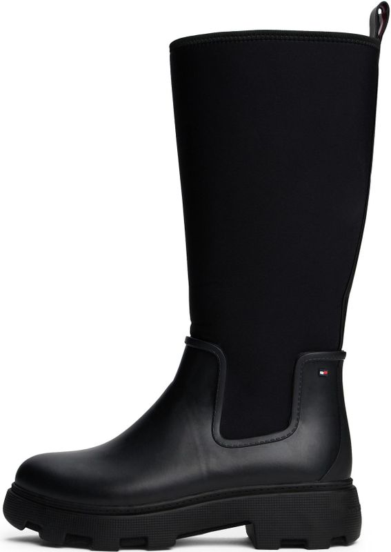 Tommy Hilfiger - FLAG LONG RAINBOOT - Regenlaarzen - Zwart - Warm Voering