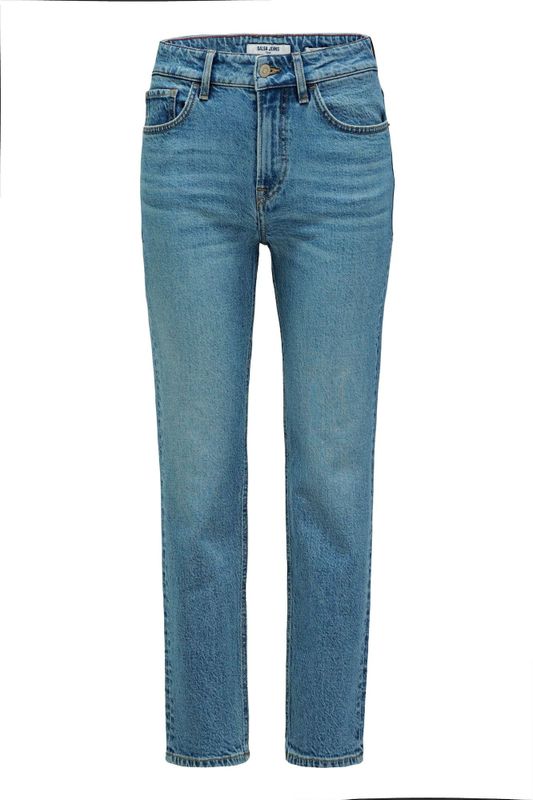 Salsa - True Overdye - Spijkerbroek - Blauw - Hoge Taille - Slanke Cropped Pijp