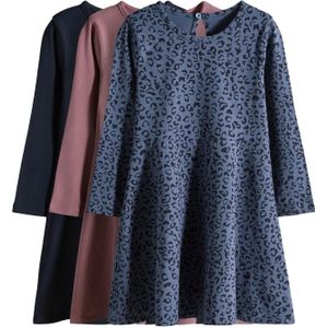 The Set Jurk  blauw / oudroze / zwart