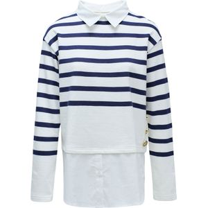 Salsa Jeans - Trui - Wit - Katoen - Lange Mouw - Normale Pasvorm