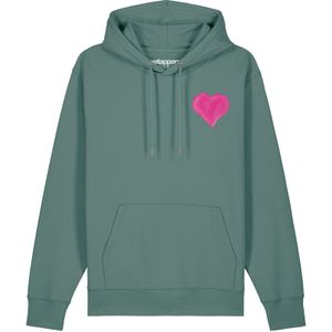 Watapparel Sweatshirt ' Pink Heart '  groen / pink
