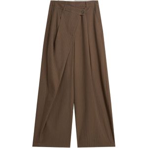 Bershka Broek  donkerbruin / offwhite