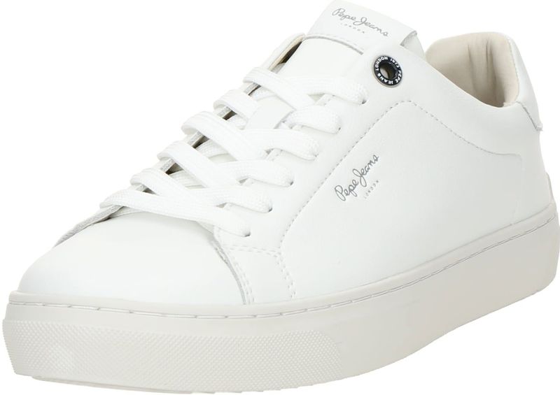 PEPEJEANS - Klassieke Sportschoenen - Wit - Leer - Vetersluiting