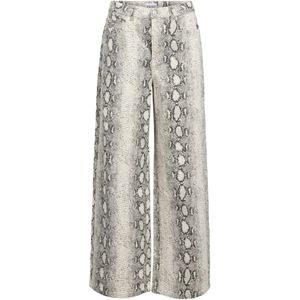 OBJECT - OBJWESTI - Jeans - Donkerbeige Lichtgrijs Wit - Wide Leg - Mid Waist