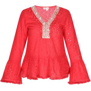IZIA Blouse  rood / wit