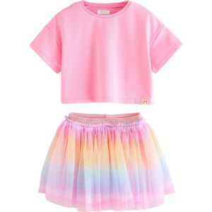 Next Set  lichtblauw / abrikoos / rosa