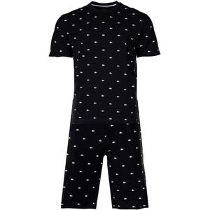 LACOSTE Pyjama kort  zwart / wit