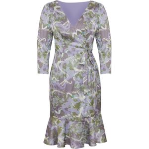 Chi Chi London Jurk  grijs / kiwi / lavendel / wit