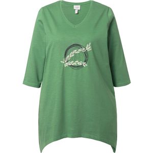 Ulla Popken Shirt  beige / groen / zwart