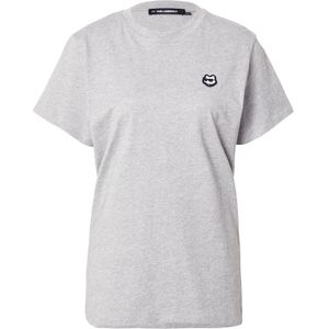 Karl Lagerfeld Shirt 'IKON'  grijs gemêleerd / zwart / wit