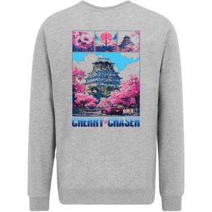 Oldskull Sweatshirt 'Retro Cherry Chaser Logo Graphic'  grijs