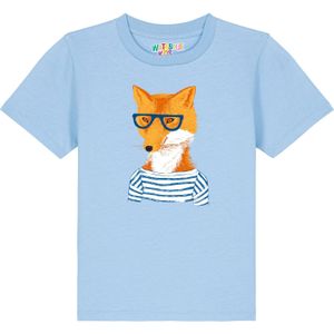 watabout.kids Shirt 'Fuchs'  lichtblauw / oranje / wit