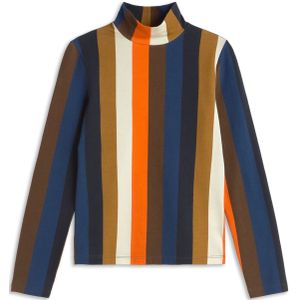Thinking MU Shirt 'Ellen'  blauw / oranje / zwart / wit