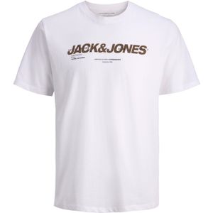 JACK & JONES Shirt  donkerbruin / zwart / wit