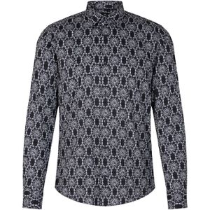 JOOP! Overhemd 'Pit'  donkerblauw / wit