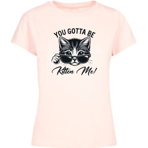 F4NT4STIC Shirt 'Kätzchen You Gotta Be Kitten Me!'  rosa / zwart / wit