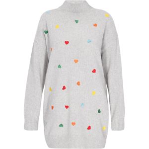 MYMO Gebreide jurk  geel / grijs / groen / rood