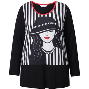 MIAMODA Shirt  rood / zwart / wit